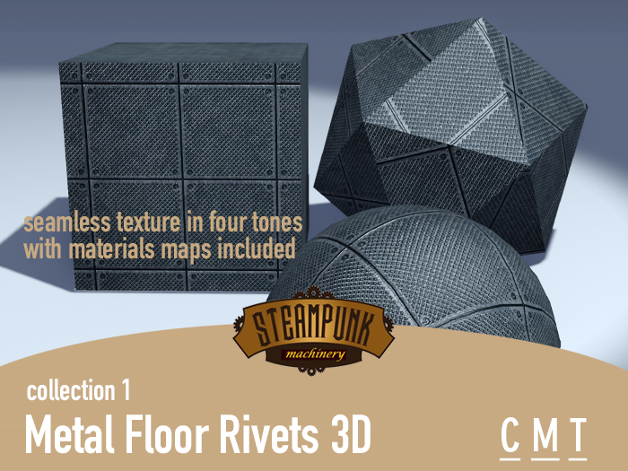 Second Life Marketplace - Steampunk Machinery - Metal Floor Rivets 3D ...