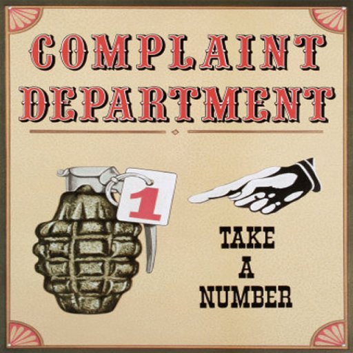 Complaint Department Novelty Sign