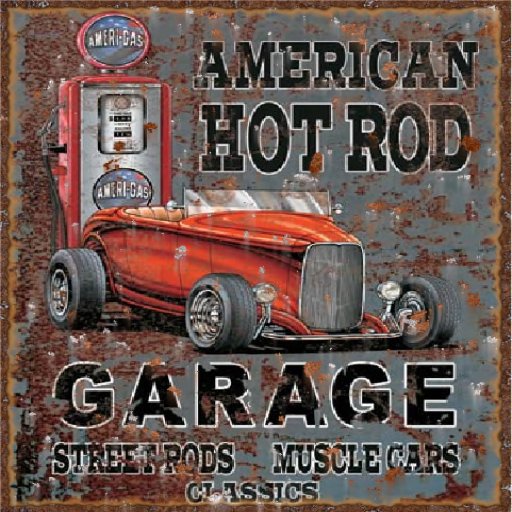 Hot Rod Garage Vintage Sign