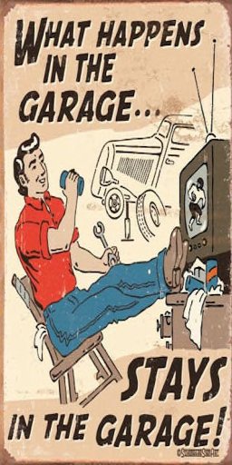 In the Garage Novelty Sign