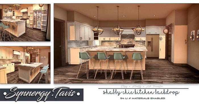 SYNNERGY.TAVIS// Shabby Chic Kitchen Backdrop 