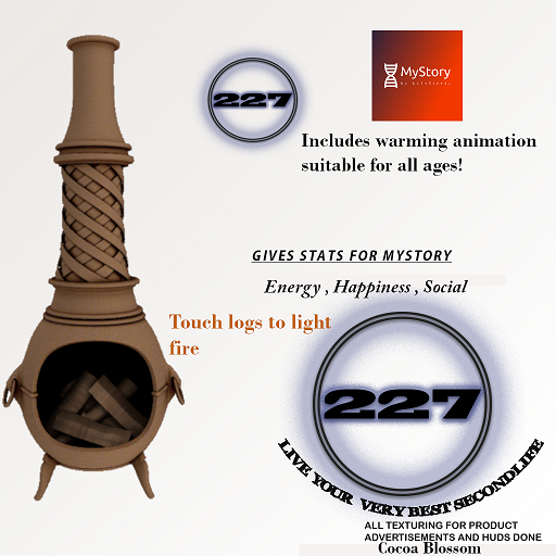 227 Cozy Fireplace Mystory Compatible