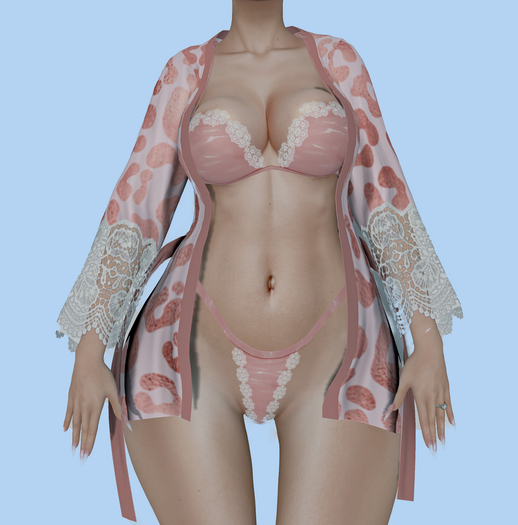 BLUEBELL Lovely Lingerie & Robe Rose Print