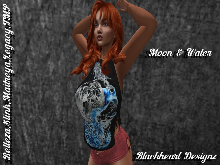 **Moon & Water Tied Sides Straight Top** 