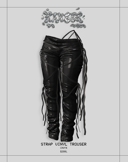 PINKRANGER_STRAP VINYL TROUSERS_ONYX