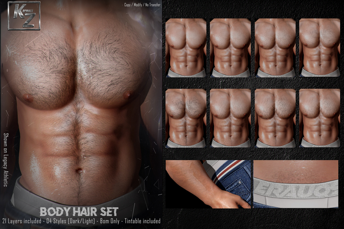 KARMAZZ Body Hair Set - Torso - BOM