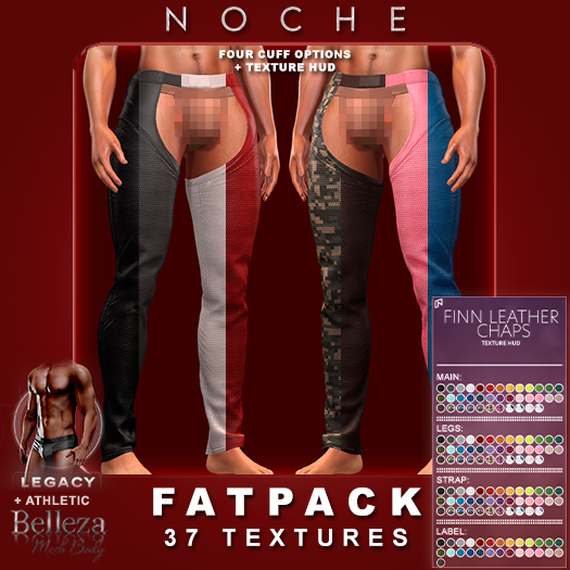 Noche. Finn leather chaps Fatpack