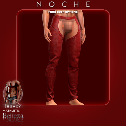 Noche. Finn leather chaps Red