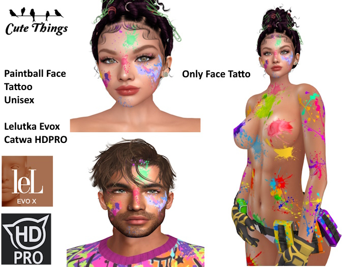 [CT] Paintball Face Tattoo Unisex - LeLutka Evox + Catwa HDPro DEMO