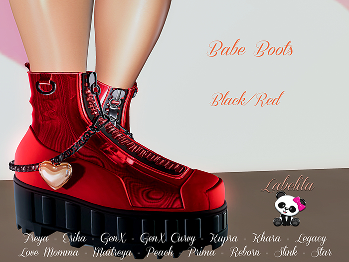 [LABELITA] Babe Boots Black/Red