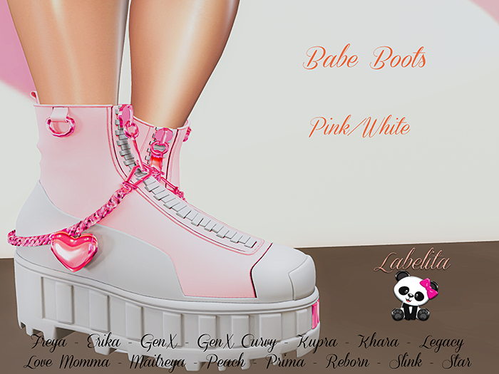 [LABELITA] Babe Boots Pink/White