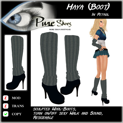 << PURE >> Pure Shoes - Maja - Boot in Petrol [inworld price 99L$]