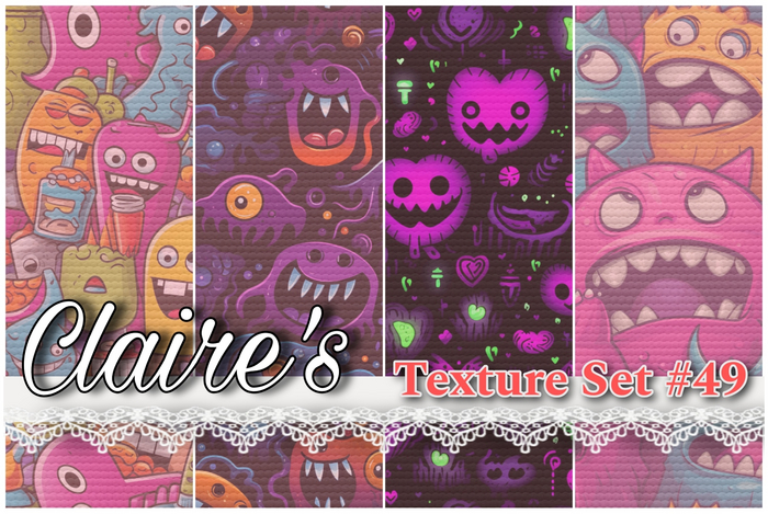 [Claire's] Texture Set #49  - Full Perm - Halloween Season Monsters Mini-Pack