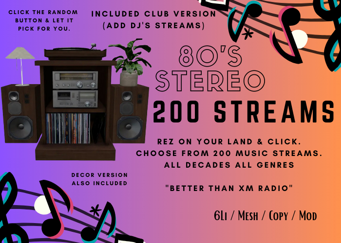 *uC* Retro 80's Stereo Stream Control. 200+ Streams Included. All Decades. All Genres.