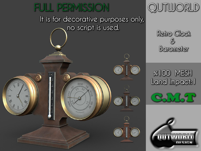 .::QUTWORLD  Retro Clock & Barometer-Set::.FP