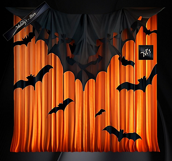 M's - HALLOWEEN curtain - BATS