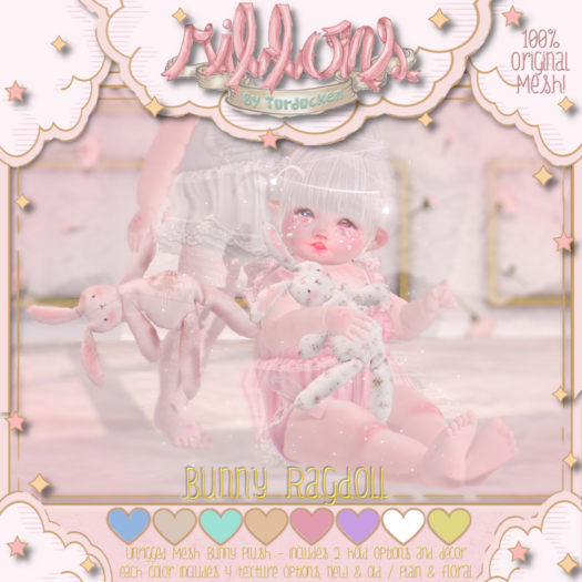 {Ribbons} Bunny Ragdoll - Pink {Box}