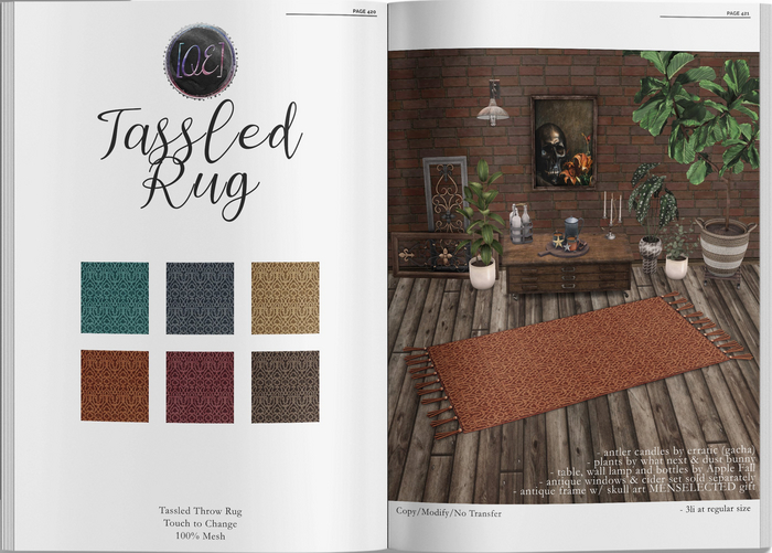 [QE Home] Tassled Rug -Autumnal-