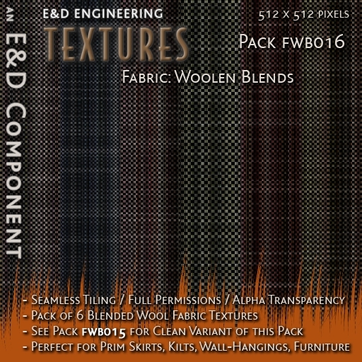 [FWB016] 6 Frayed Blended Wool Fabric Textures from E&D ENGINEERING