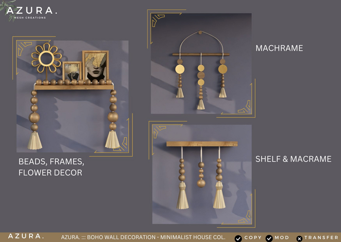 AZURA ::: BOHO WALL DECORATION FULL SET - MINIMALIST HOUSE COL.