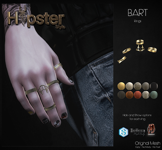 [Hipster Style] Bart MALE Rings