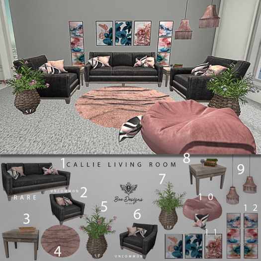 01 Bee designs Callie Living Room  RARE - Couch Gatcha