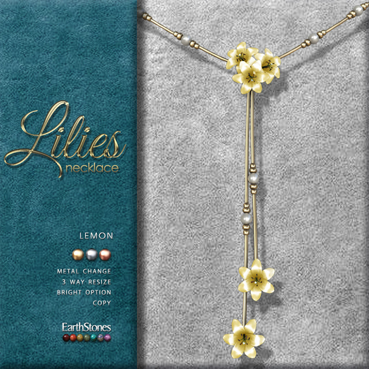 EarthStones Lilies Necklace ~ Lemon