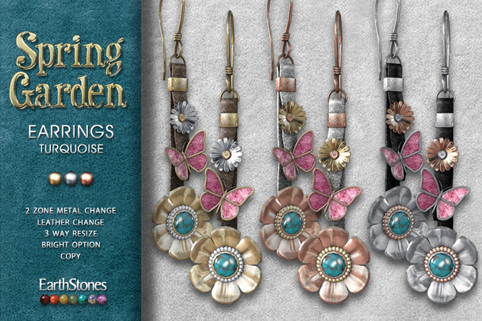 EarthStones Spring Garden Earrings ~ Turquoise