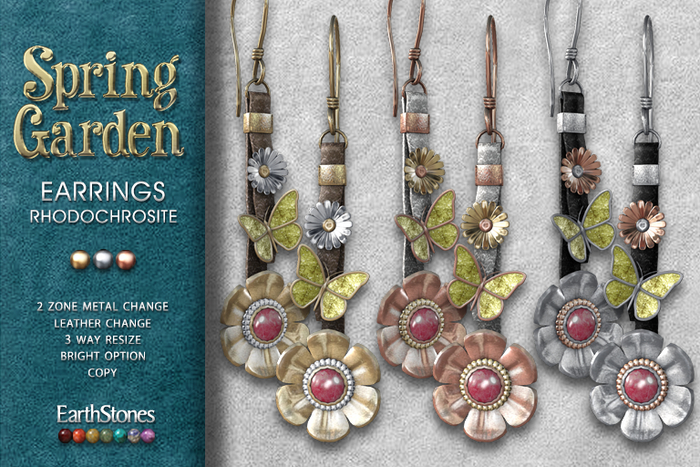 EarthStones Spring Garden Earrings ~ Rhodochrosite