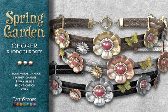EarthStones Spring Garden Choker ~ Rhodochrosite