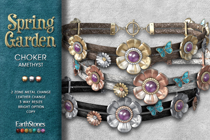 EarthStones Spring Garden Choker ~ Amethyst