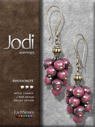 EarthStones Jodi Earrings ~ Rhodonite