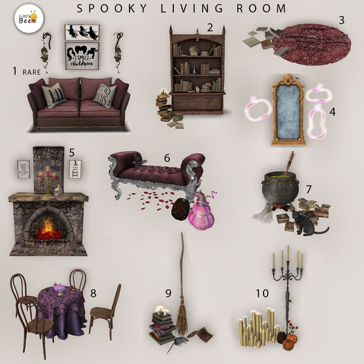 Little Bee - Spooky Living Room complete set