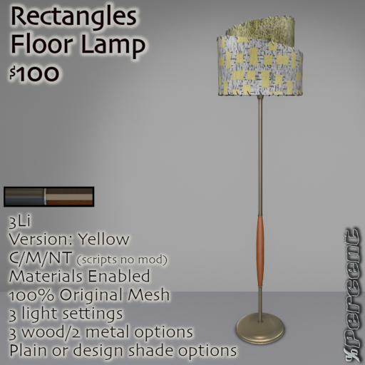 % Rectangle Floor Lamp (yellow) *MESH*