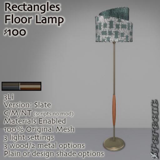 % Rectangle Floor Lamp (slate) *MESH*