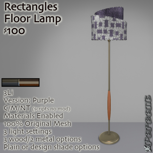 % Rectangle Floor Lamp (purple) *MESH*