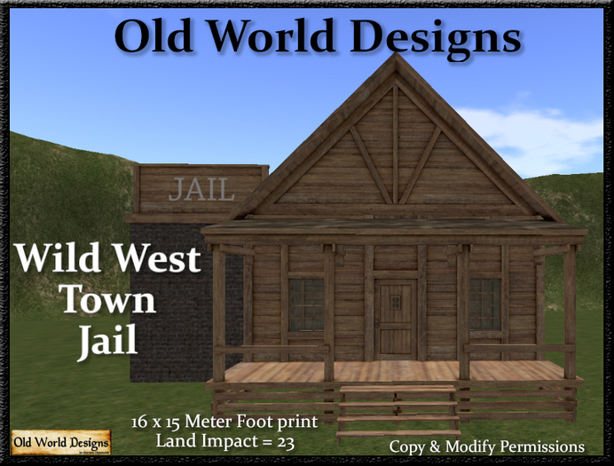 Wild West Town Jail and Sheriff office False front old west building by Old World Designs