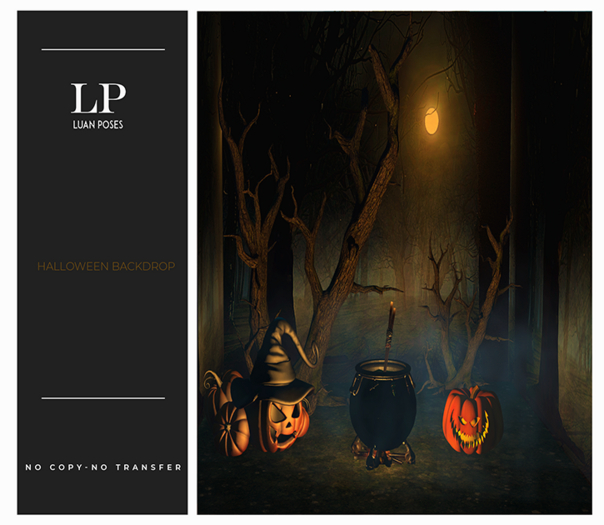 Luan Poses Halloween Backdrop