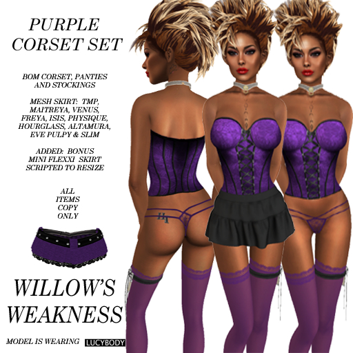 PURPLE CORSET SET 