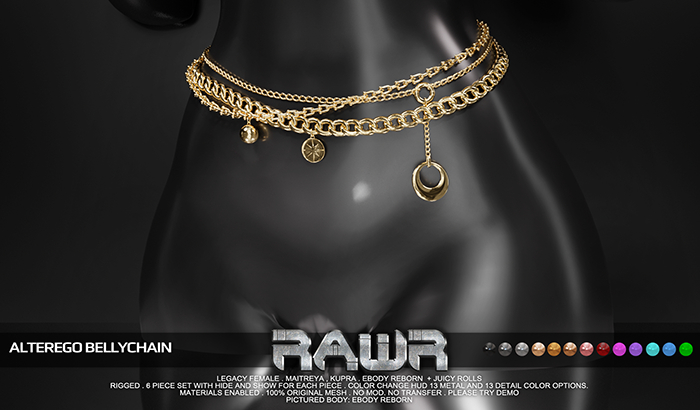RAWR! Alterego Bellychain (add me)