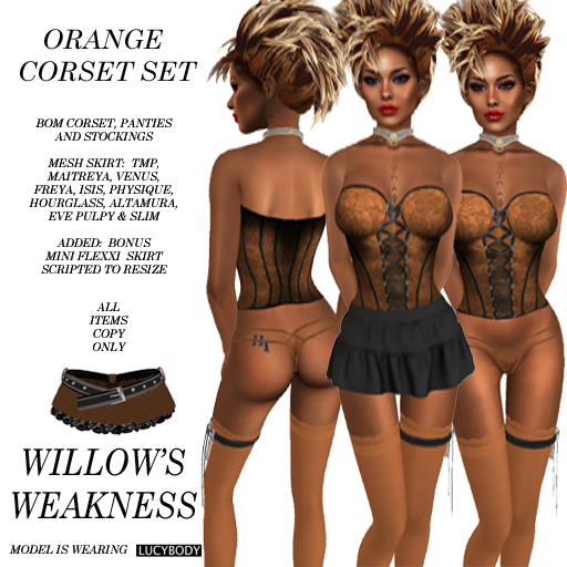 ORANGE CORSET SET 