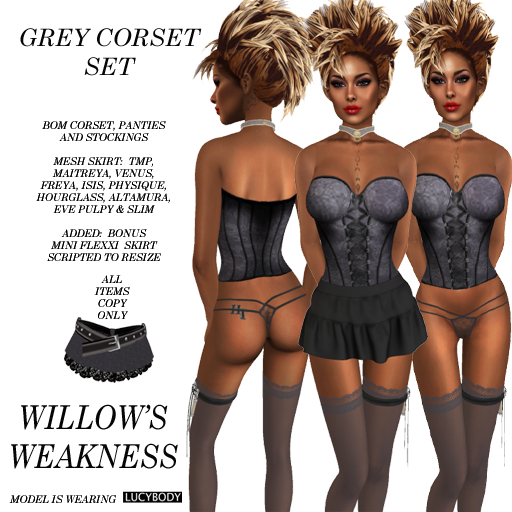 GREY CORSET SET 