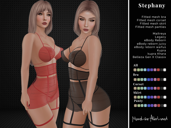 Moonshine Allerhand :: Stephany Outfit - Sizes: Maitreya, eBody, Legacy, Belleza and Kupra