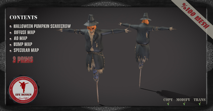 (Efe Design) Halloween Pumpkin Scarecrow Fullperm