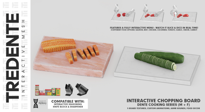 Tredente // Interactive Chopping Board [MARBLE WOOD] (Packed)