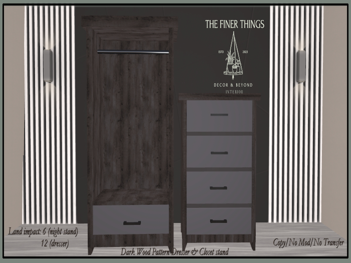 Dark Wood Dresser Set(Add Me)