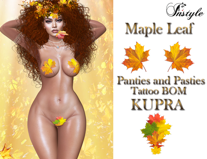 SALE!!!InStyle -Tattoo BOM maple leaves  -  KUPRA