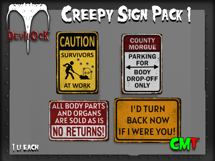 DEVILOCK - Creepy Signs Pack 1 (ADD TO UNPACK)