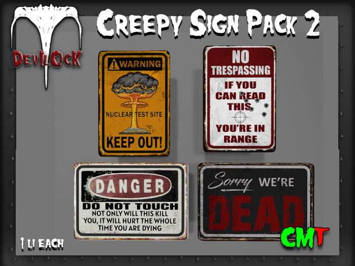 DEVILOCK -Creepy Signs Pack 2 (ADD TO UNPACK)