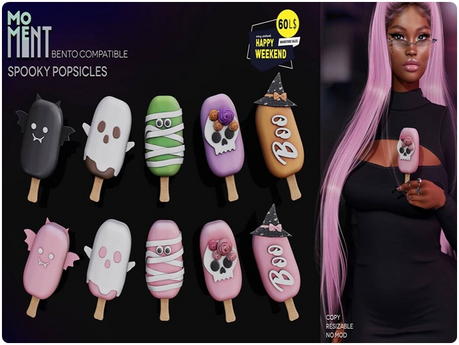 Second Life Marketplace - MOVEMENT - Boo popsicle - Pink WEAR ME TO UNPACK*